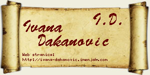 Ivana Dakanović vizit kartica